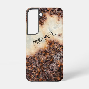Koel bruin roestig metalen textuur Aangepaste naam Samsung Galaxy Hoesje