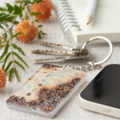 Koel bruin roestig metalen textuur Aangepaste naam Sleutelhanger (Voorkant Rechts)