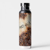 Koel bruin roestig metalen textuur Jouw aangepaste Waterfles (Links)