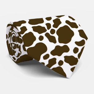 Koel bruin wit koe spot tegelpatroon stropdas