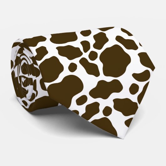 Koel bruin wit koe spot tegelpatroon stropdas (Opgerold)