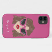 Koel Brunette met Glasses Roze douanenaam Case-Mate iPhone Case (Achterkant (horizontaal))