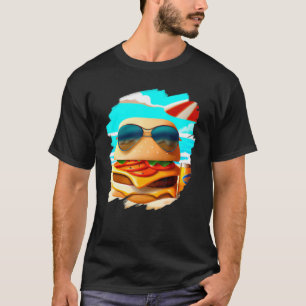 Koel Burger Chilling on Beach Fast Food Foodie B T-shirt
