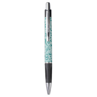 Koel camo blauwgroen op lichtblauwe achtergrond pen