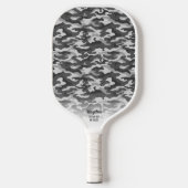Koel Camouflage grijs zwarte Camo Afdrukken Aangep Pickleball Paddle (Voorkant)