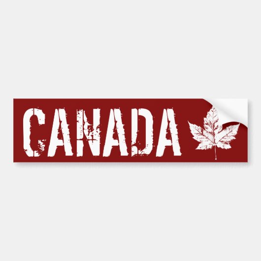 Koel Canada bumpersticker in distressed Maple Leaf (Voorkant)