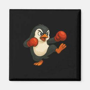 Koel Cartoon Pinguïn Bokser Kickboksen Magneet