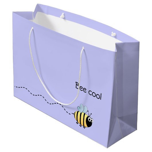 Koel cartoon pun paars large cadeautasje (Achterkant Gekanteld)