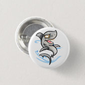 Koel Cartoon Shark Ronde Button 3,2 Cm (Voorkant /achterkant)