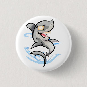 Koel Cartoon Shark Ronde Button 3,2 Cm