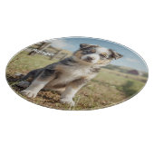 Koel Cattle Dog Gepersonaliseerd Glas Snijplank (Hoek)