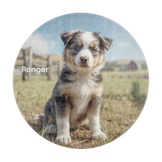 Koel Cattle Dog Gepersonaliseerd Glas Snijplank (Voorkant)