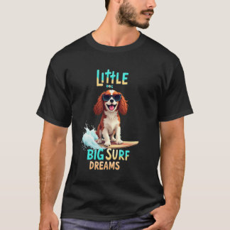Koel Cavalier King Charles Spaniel Surfende Hond T-shirt