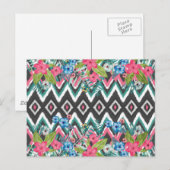 Koel chevron Ikat tribal Aztec tropische griep Briefkaart (Voorkant / Achterkant)