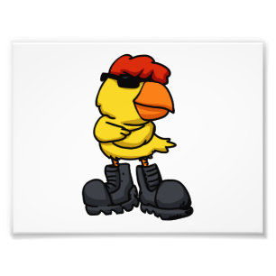 Koel Chick met zonnebrillen   Achterkleur kiezen Foto Afdruk