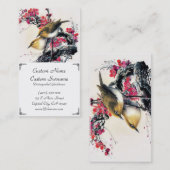 Koel chinese mooie bruine vogelrode kerselboom visitekaartje (Voorkant / Achterkant)