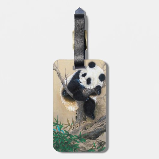 Koel chinese schattige, zoete panda-beer bagagelabel (Achterkant verticaal)