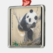 Koel chinese schattige, zoete panda-beer metalen ornament (Links)