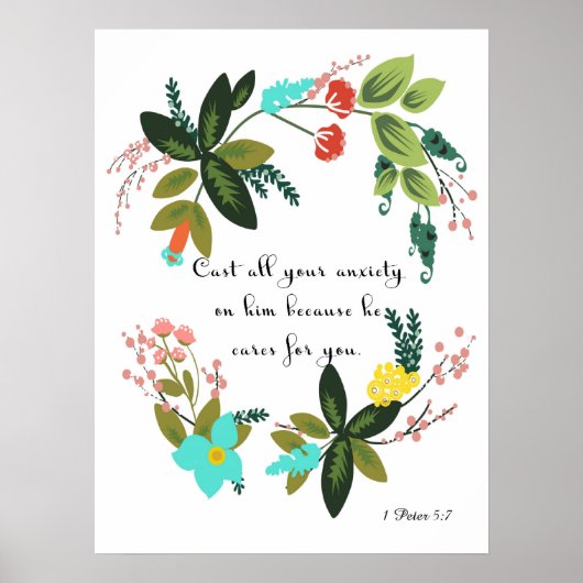 Koel Christelijk art. 1 Peter 5:7 Poster (Voorkant)