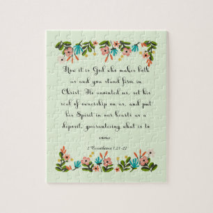 Koel Christelijk art - 2 Corinthians 1:21-22 Legpuzzel