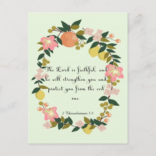 Koel Christelijk art. 2 Thessaliërs 3:3 Briefkaart (Voorkant)