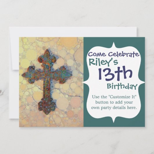 Koel Christelijk cirkelvormig mozaïekpatroon Kaart (Voorkant)