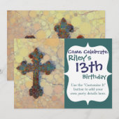 Koel Christelijk cirkelvormig mozaïekpatroon Kaart (Voorkant / Achterkant)