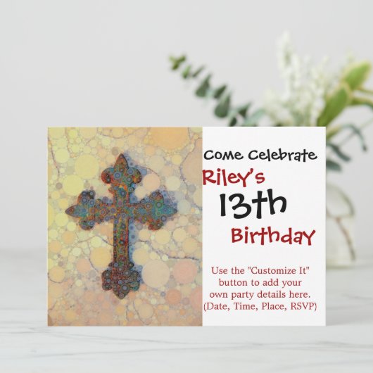 Koel Christelijk cirkelvormig mozaïekpatroon Kaart (Staand voorkant)