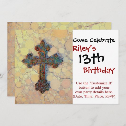 Koel Christelijk cirkelvormig mozaïekpatroon Kaart (Voorkant / Achterkant)