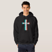 Koel Christelijk kruismatig glitseffect Hoodie (Voorkant volledig)