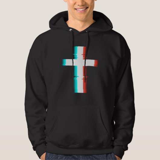 Koel Christelijk kruismatig glitseffect Hoodie (Voorkant)