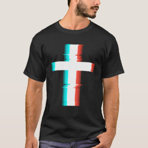 Koel Christelijk kruismatig glitseffect T-shirt