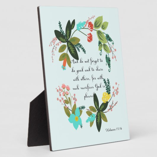 Koel Christelijke kunst - Hebreeuwen 13:16 Fotoplaat (Zijkant)