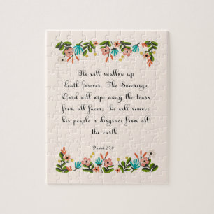 Koel Christelijke kunst - Isaiah 25:8 Legpuzzel