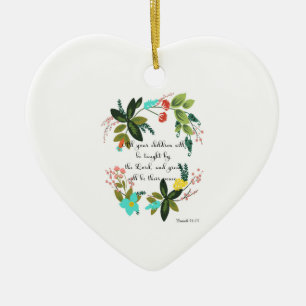 Koel Christelijke kunst - Isaiah 54:13 Keramisch Ornament
