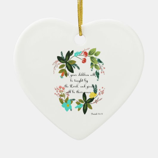 Koel Christelijke kunst - Isaiah 54:13 Keramisch Ornament (Voorkant)