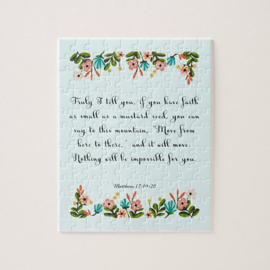 Koel Christelijke kunst - Matthew 17:19-20 Legpuzzel (Verticaal)