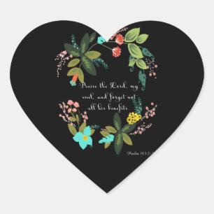 Koel Christelijke kunst - Psalm 103:2-3 Hart Sticker
