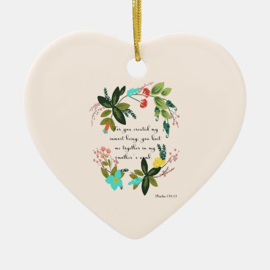 Koel Christelijke kunst - Psalm 139:13 Keramisch Ornament (Voorkant)