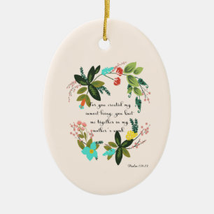 Koel Christelijke kunst - Psalm 139:13 Keramisch Ornament