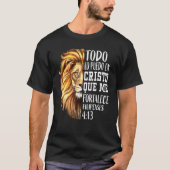 Koel Christelijke Mannen Spaanse bijbel verse leeu T-shirt (Voorkant)