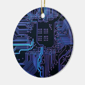 Koel Computerprintplaat Blauw Keramisch Ornament (Links)