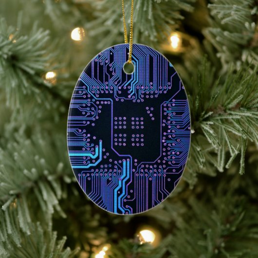 Koel Computerprintplaat Blauw Keramisch Ornament (Boom)