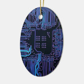 Koel Computerprintplaat Blauw Keramisch Ornament (Links)