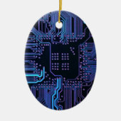 Koel Computerprintplaat Blauw Keramisch Ornament (Voorkant)