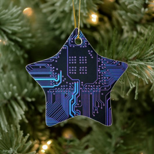 Koel Computerprintplaat Blauw Keramisch Ornament (Boom)
