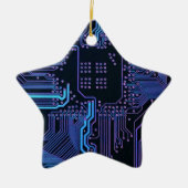 Koel Computerprintplaat Blauw Keramisch Ornament (Voorkant)