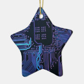 Koel Computerprintplaat Blauw Keramisch Ornament (Links)
