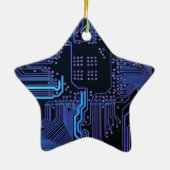Koel Computerprintplaat Blauw Keramisch Ornament (Achterkant)