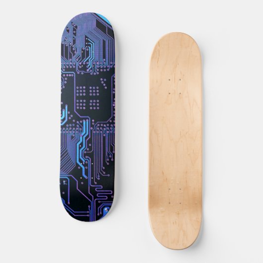 Koel Computerprintplaat Blauw Skateboard (Voorkant)